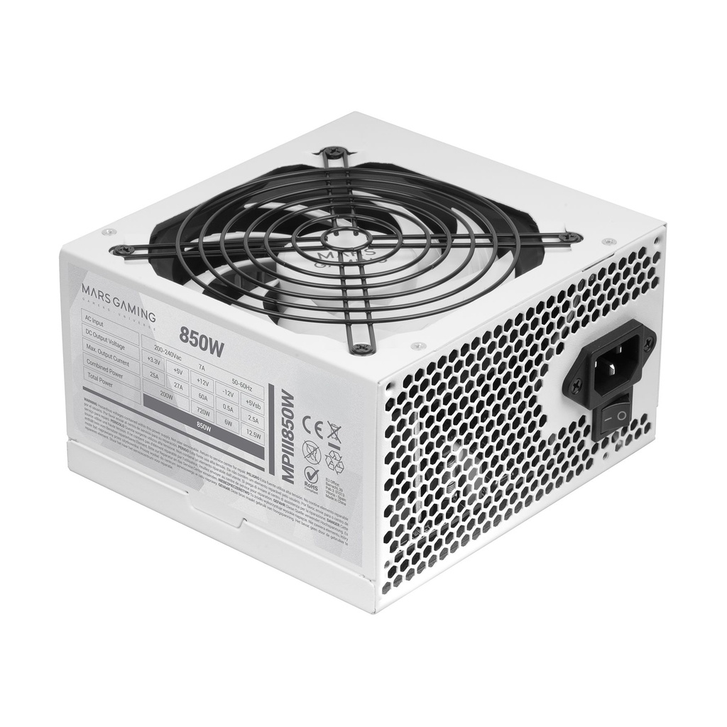 Fuente de Alimentación Mars Gaming MPIII850W/ 850W/ Ventilador 12cm
