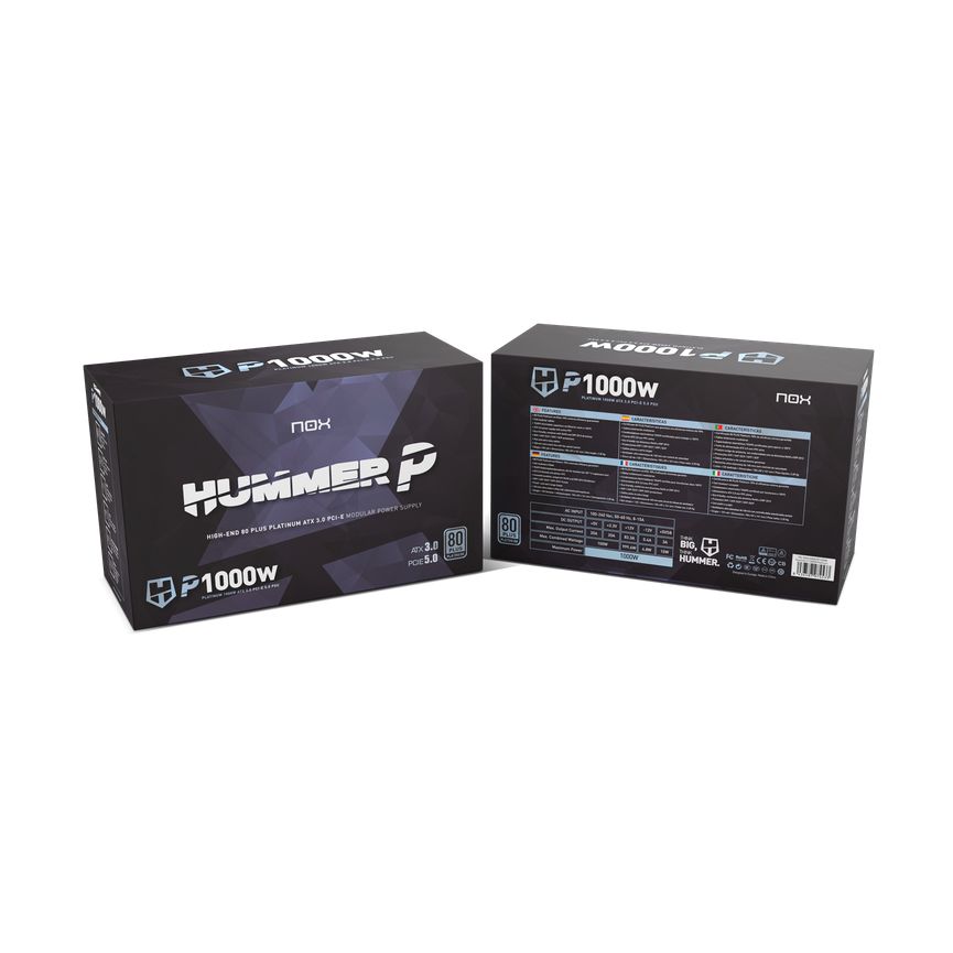 Fuente de Alimentación Nox Hummer P/ 1000W/ Ventilador 14cm/ 80 Plus Platinum