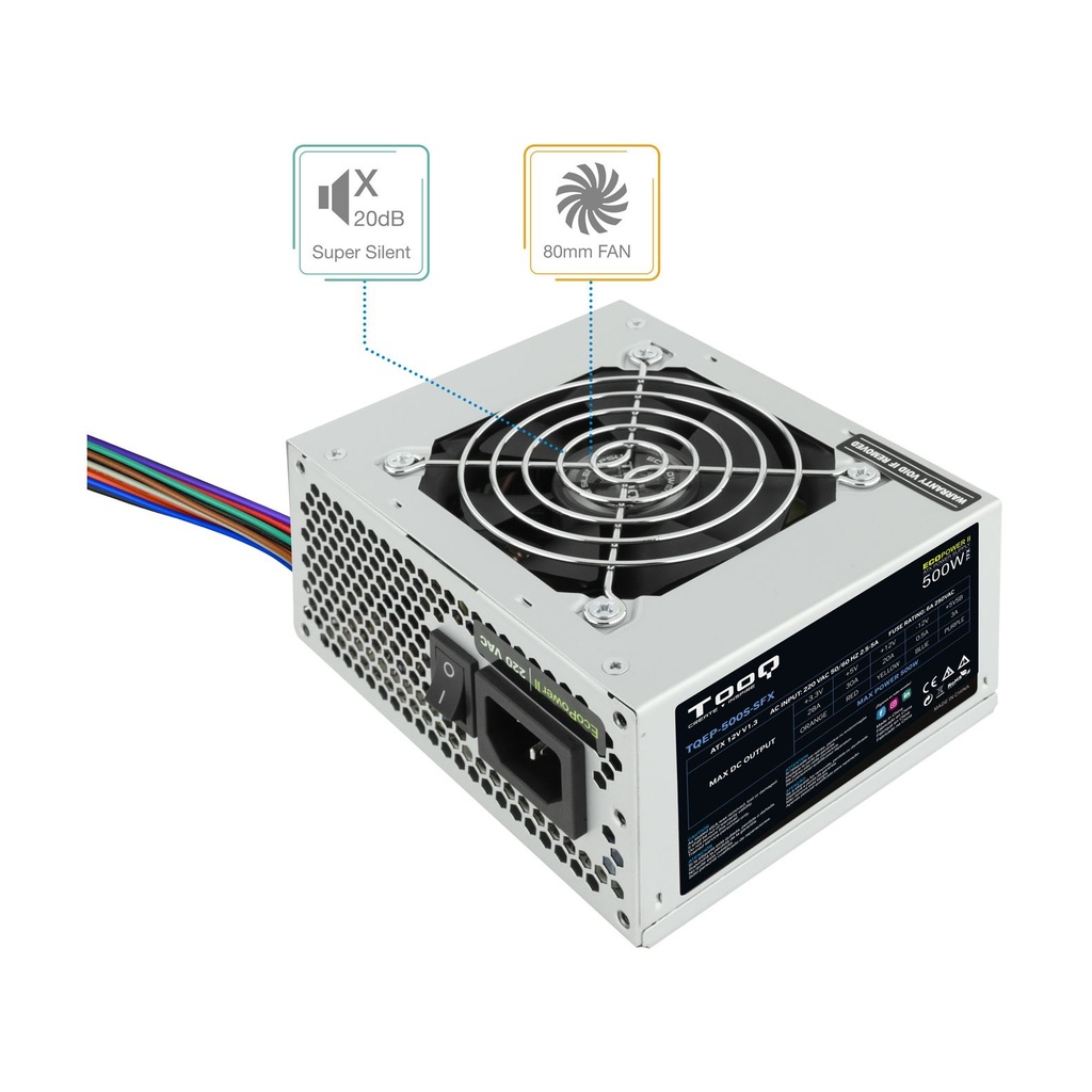 TooQ TQEP-500S-SFX SFX Power Supply / 500W / 8cm Fan
