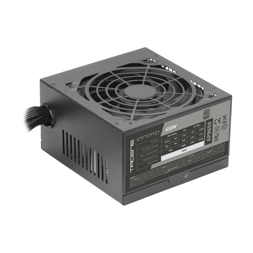 Fuente de Alimentación Tacens Anima APB650/ 650W/ Ventilador 14cm/ 80 Plus Silver
