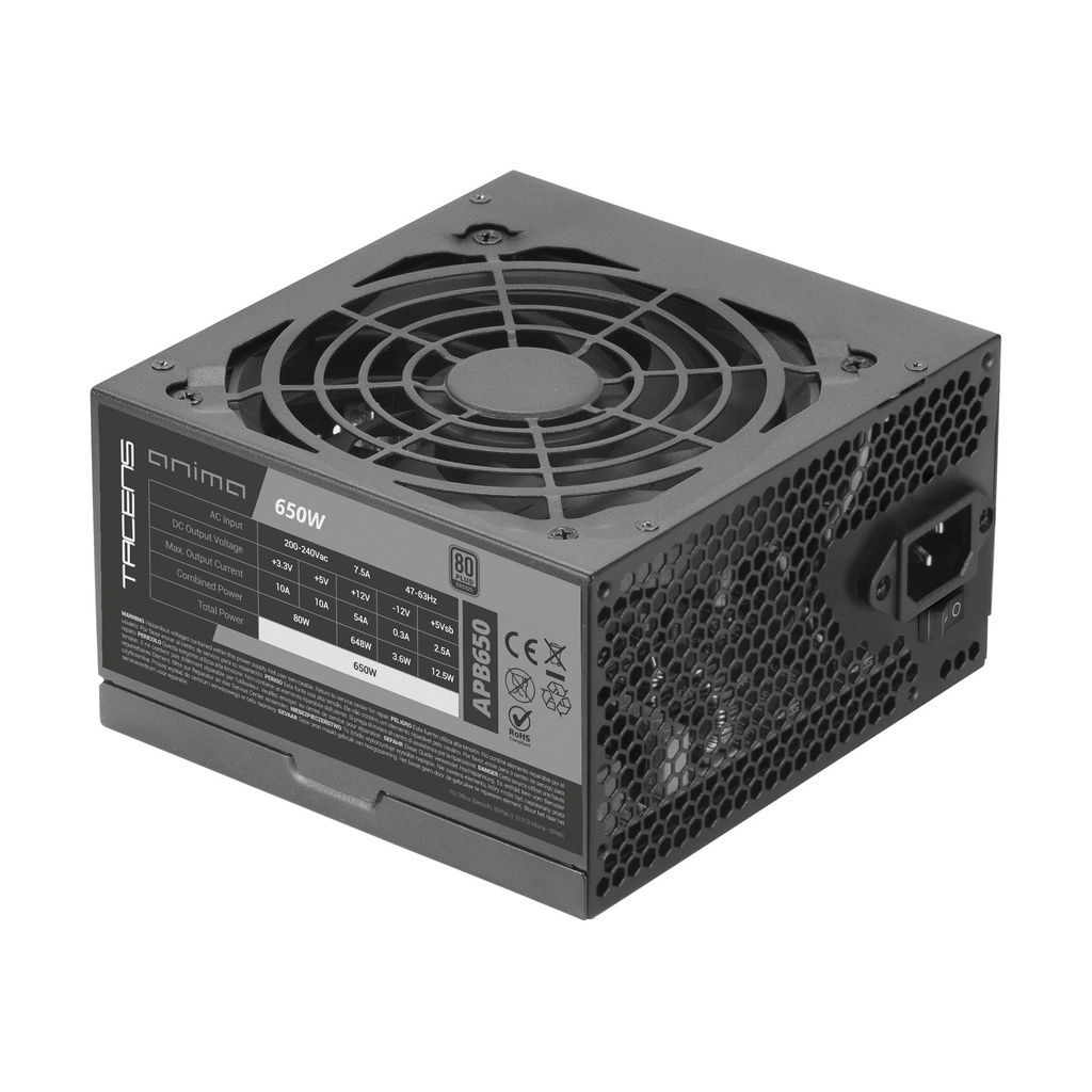 Fuente de Alimentación Tacens Anima APB650/ 650W/ Ventilador 14cm/ 80 Plus Silver