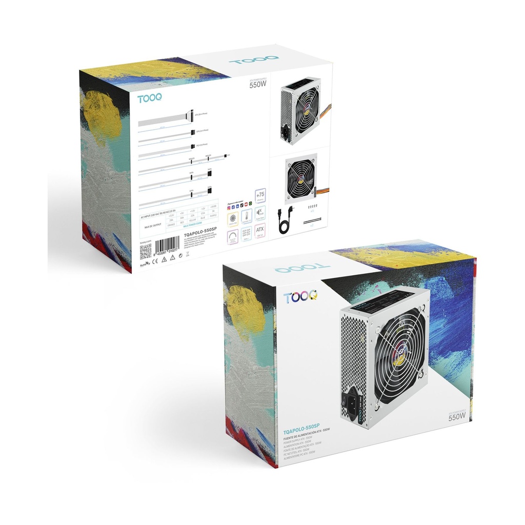 TooQ TQAPOLO-550SP Power Supply / 550W / 12cm Fan