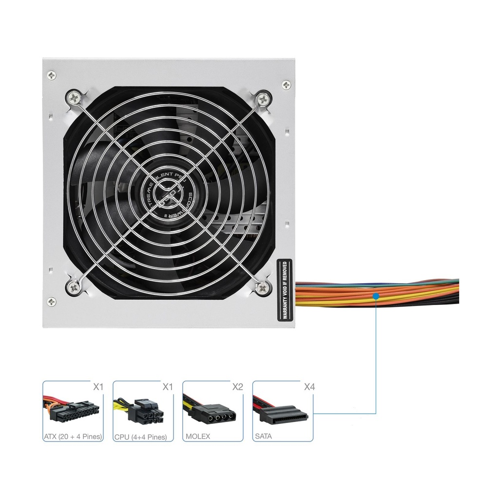 TooQ TQEP-500S-INT Power Supply / 500W / 12cm Fan