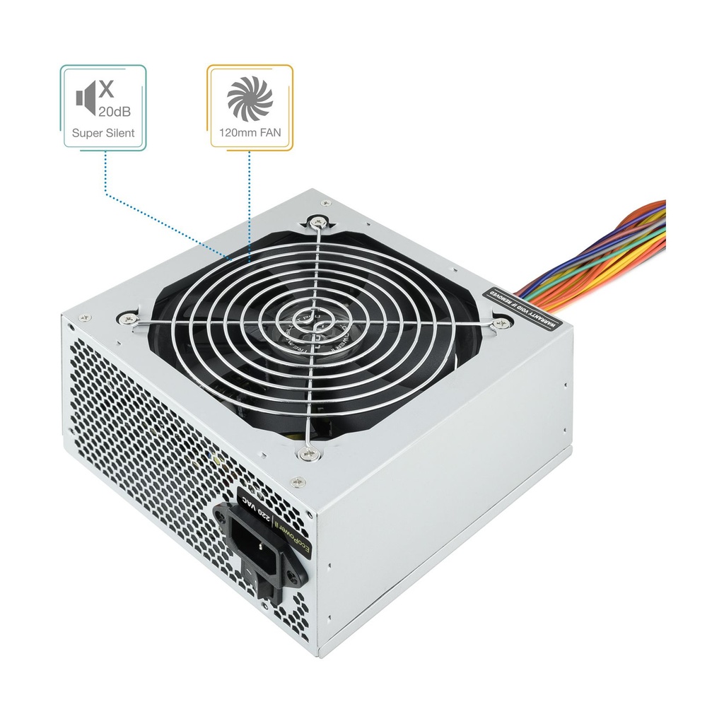 TooQ TQEP-500SSE Power Supply / 500W / 12cm Fan