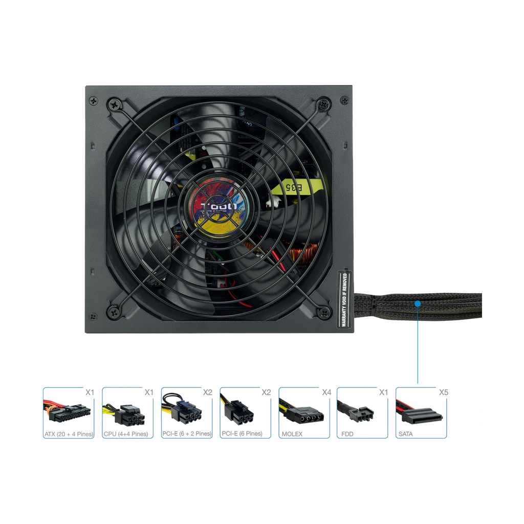 Tooq TQAPOLO-750SP Power Supply / 750W / 14cm Fan