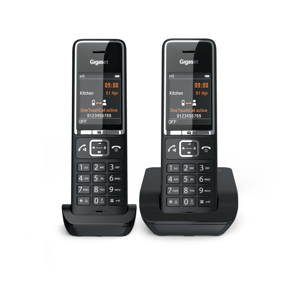GIGASET WIRELESS PHONE COMFORT 550 DUO BLACK CHROME (L36852-H3001-D204)