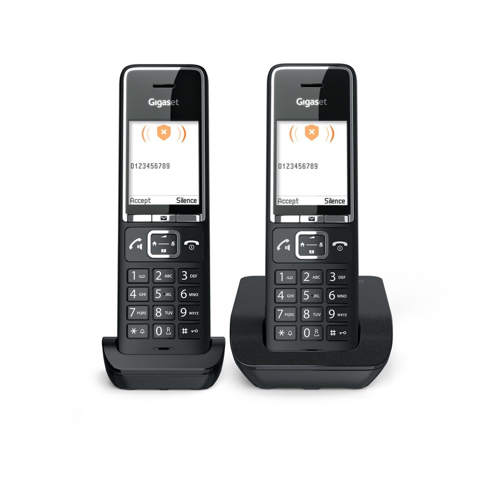GIGASET WIRELESS PHONE COMFORT 550 DUO BLACK CHROME (L36852-H3001-D204)