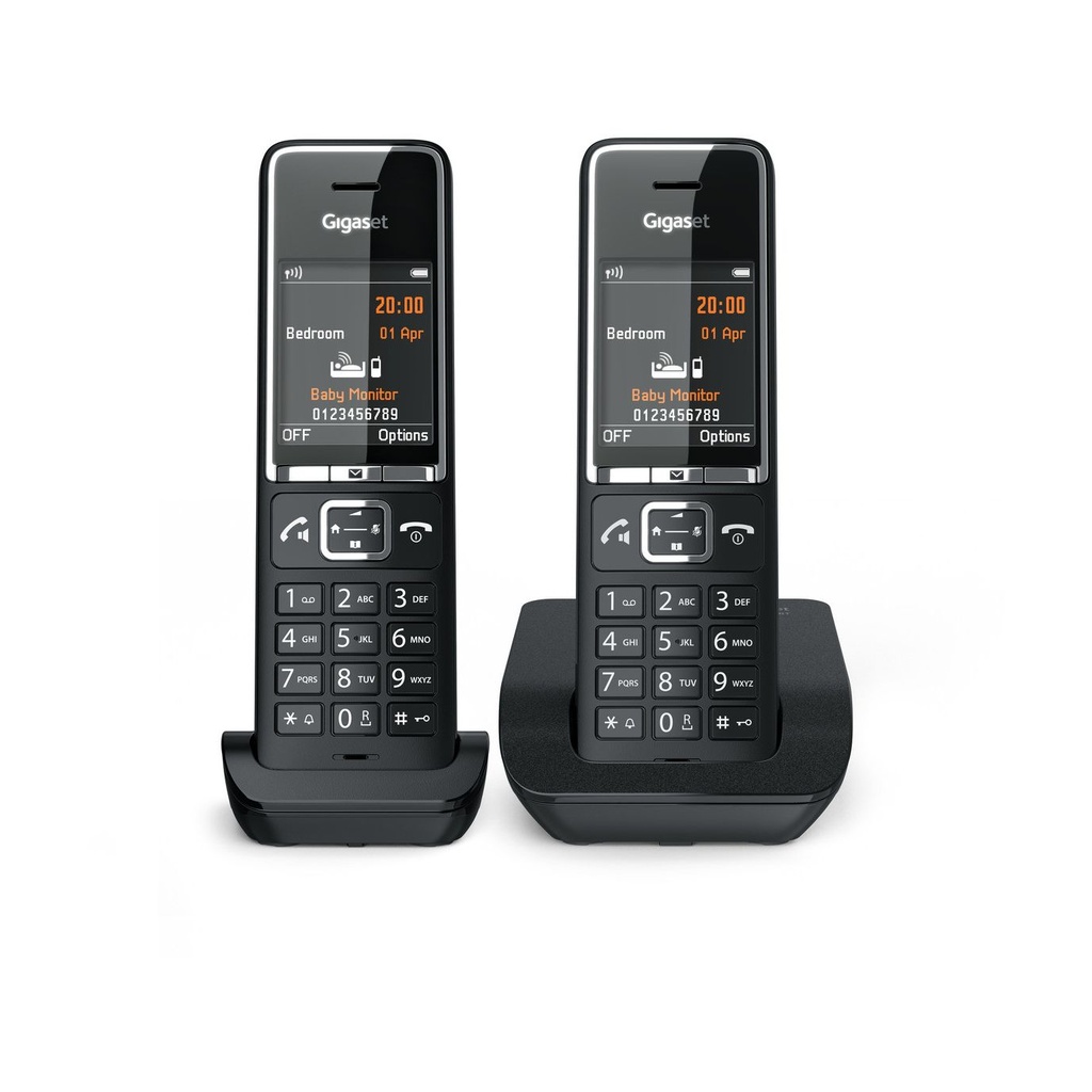 GIGASET WIRELESS PHONE COMFORT 550 DUO BLACK CHROME (L36852-H3001-D204)