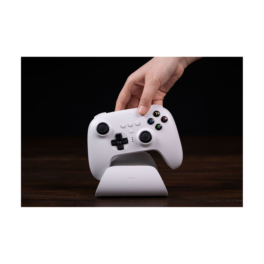 Gamepad 8BitDo Ultimate Bluetooth/2.4G con adaptador + base de carga Blanco - Mando Nintendo Switch/Smartphone/PC