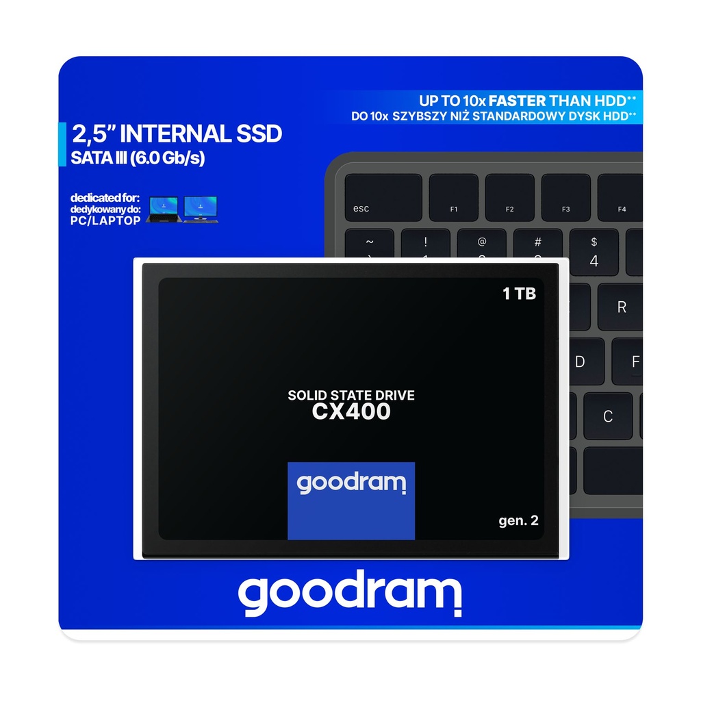 Goodram CX400 gen.2, 1 TB, 2.5", 550 MB/s, 6 Gbit/s