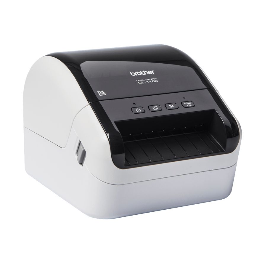 Impresora de Etiquetas Brother QL-1100C/ Térmica/ Ancho etiqueta 103mm/ USB/ Blanca y Negra