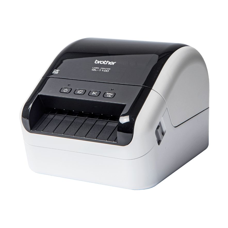 Impresora de Etiquetas Brother QL-1100C/ Térmica/ Ancho etiqueta 103mm/ USB/ Blanca y Negra