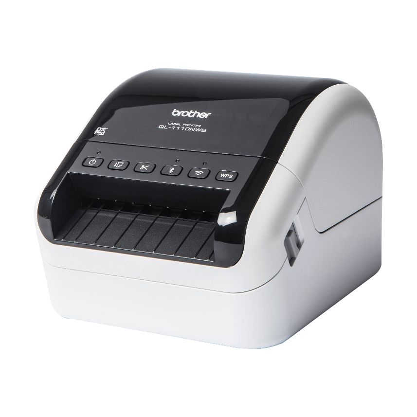 Impresora de Etiquetas Brother QL-1110NWBC/ Térmica/ Ancho etiqueta 103mm/ USB-WIFI-Bluetooth-Ethernet/ Blanca y Negra