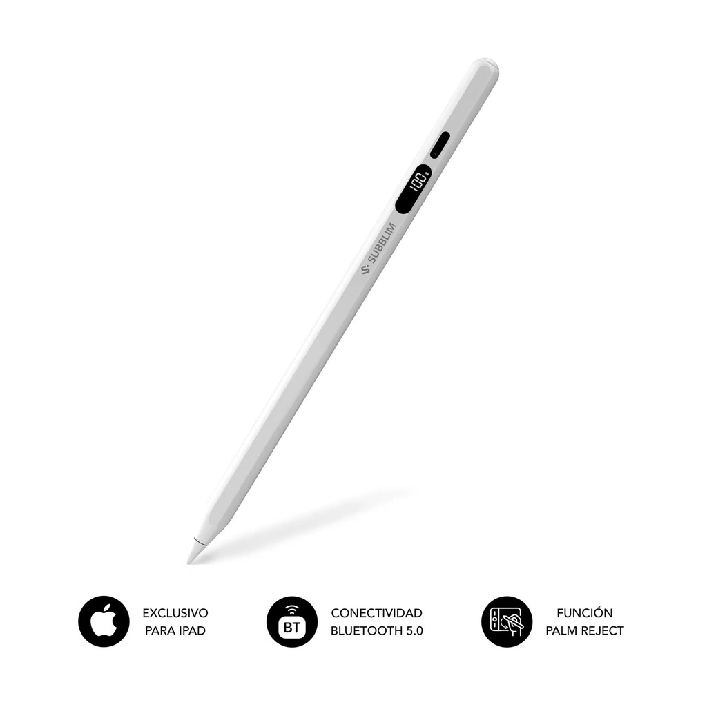 Lápiz Electrónico Subblim NoteFlow Pen para iPad/ Blanco