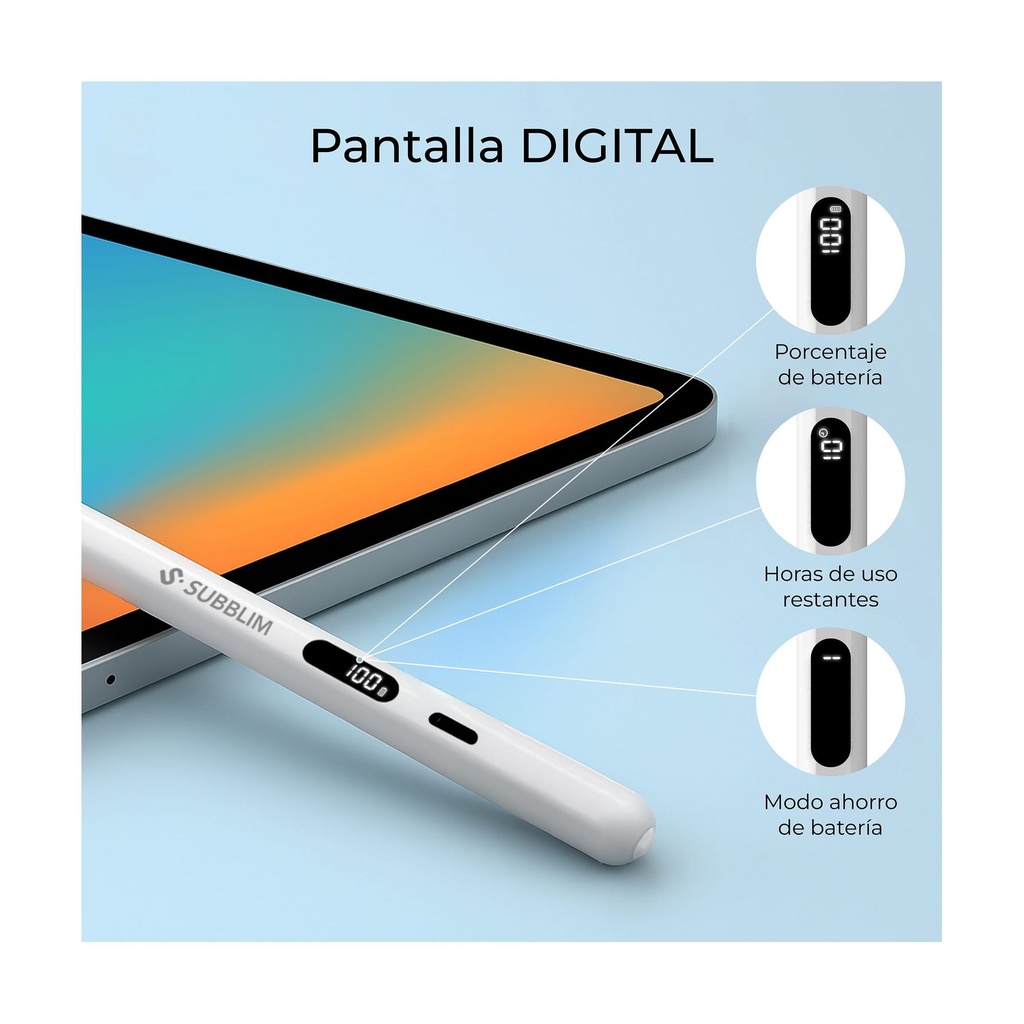 Lápiz Electrónico Subblim NoteFlow Pen para iPad/ Blanco