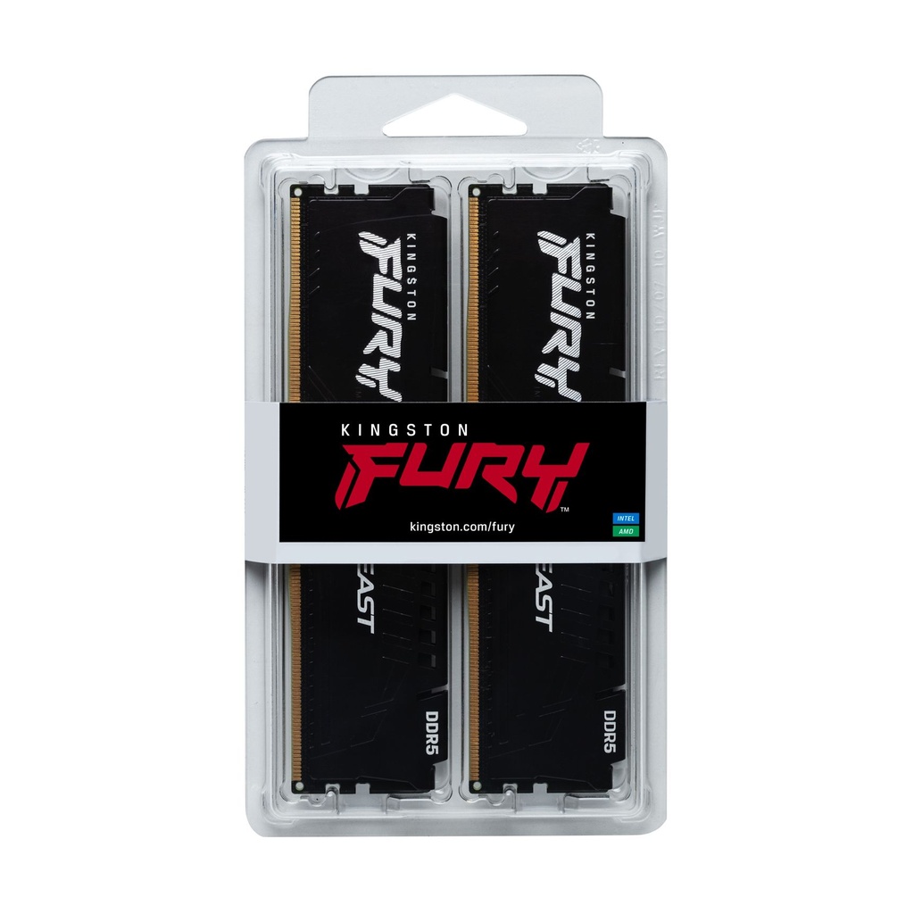 Kingston FURY Beast 2 x 16GB/ DDR5/ 5200MHz/ 1.1V/ CL40/ DIMM RAM Memory