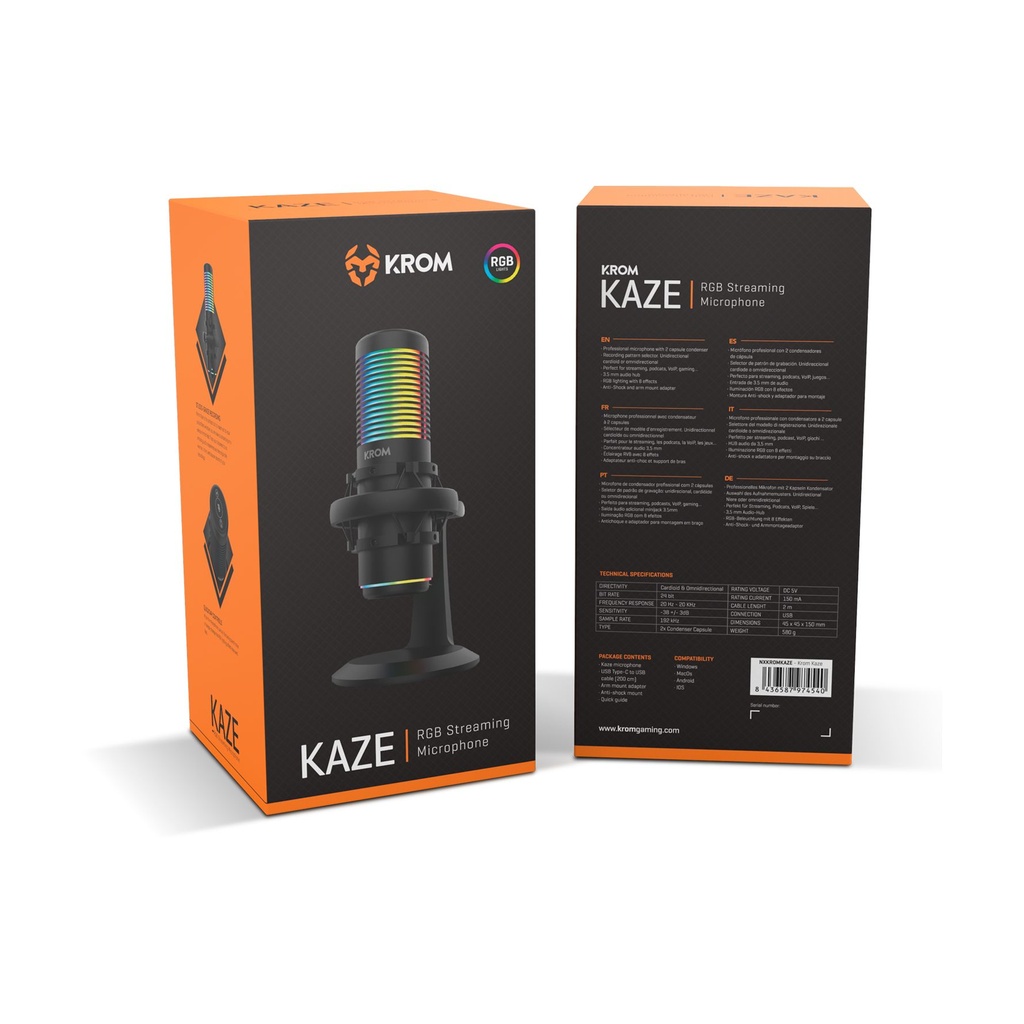 Krom Kaze Microphone/ USB 2.0/ Jack 3.5