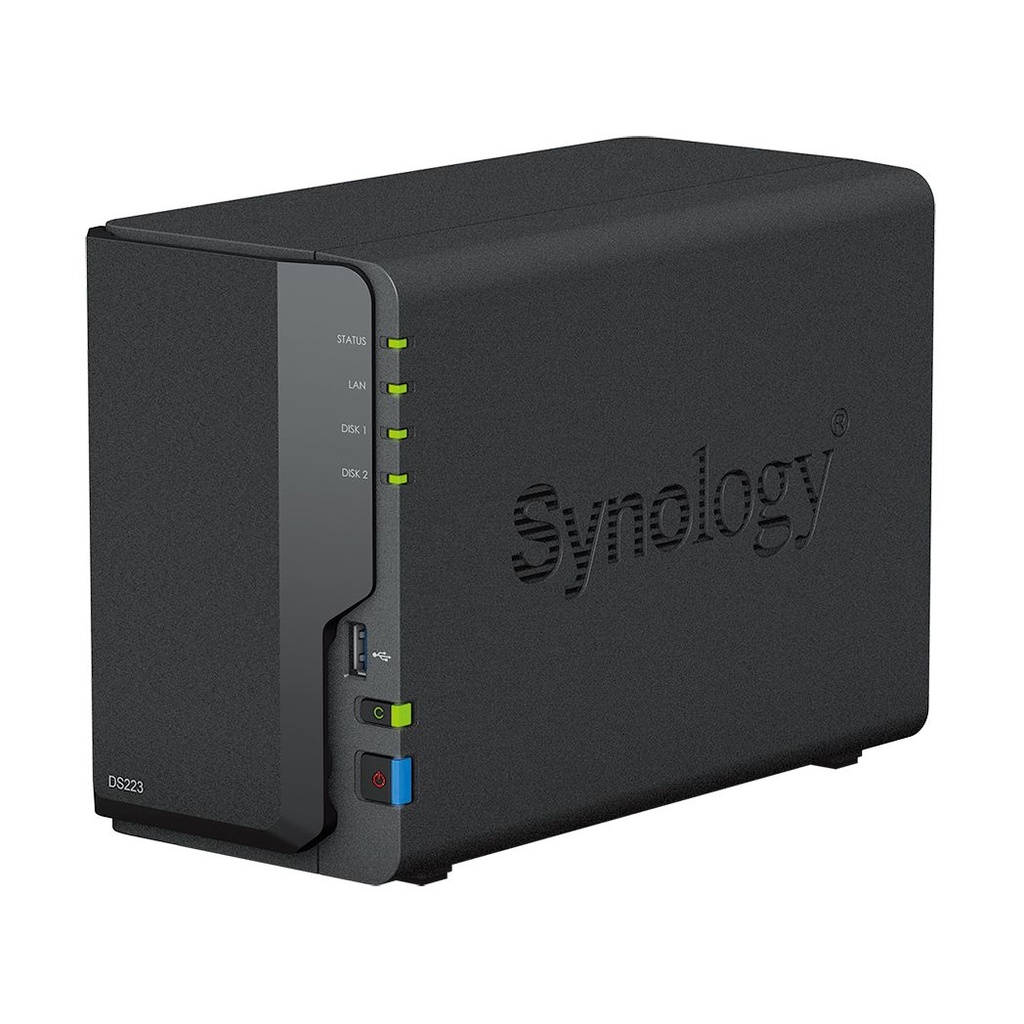 NAS Synology Diskstation DS223/ 2 Bahías 3.5"- 2.5"/ 2GB DDR4/ Formato Torre