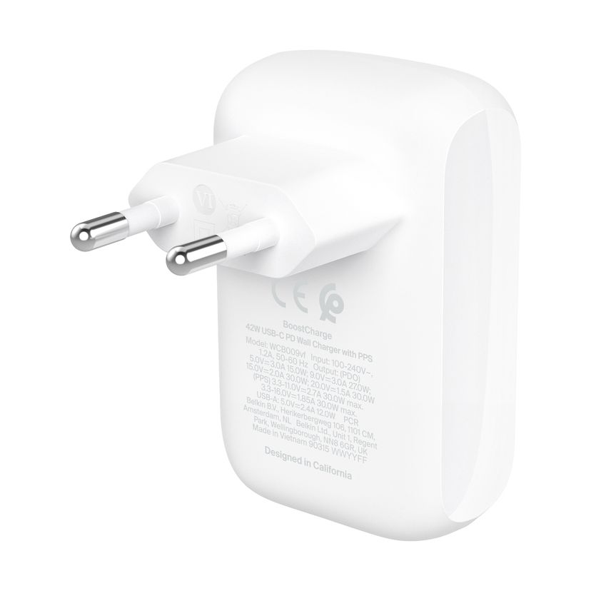 PD 42W PPS USB-C WALL CHARGER WHT