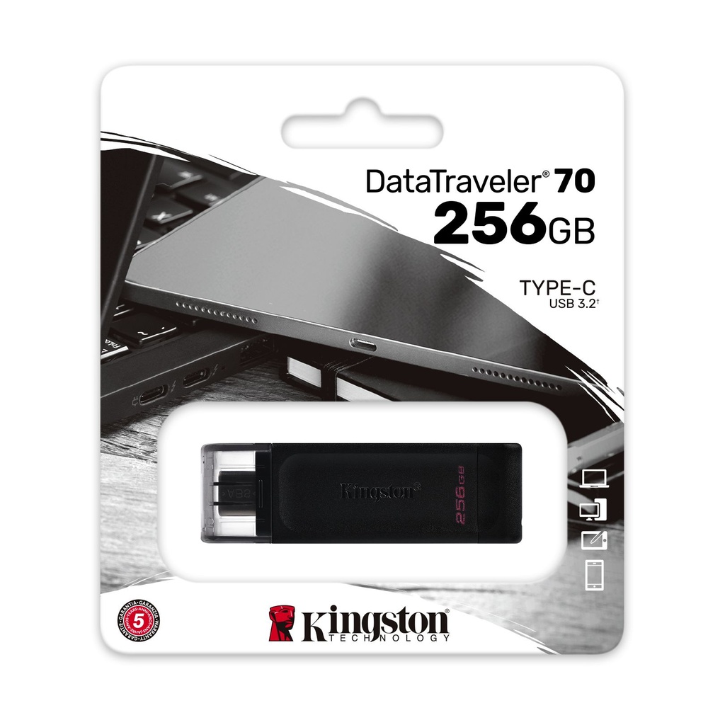 PENDRIVE KINGSTON 256GB USB-C 3.2 DT70 NEGRO