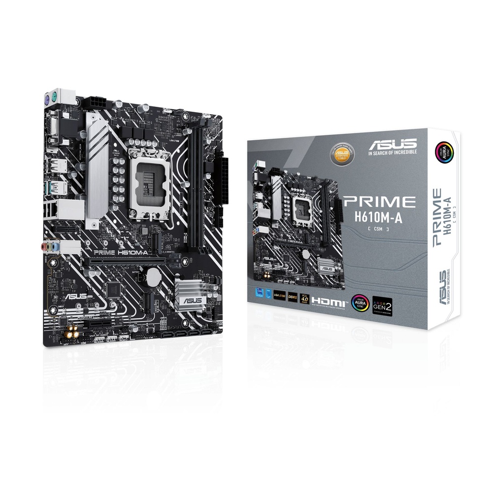PLACA ASUS PRIME H610M-A-CSM INTEL1700 2DDR5 HDMI PCIE4.0 4SATA3 USB3.2 MATX