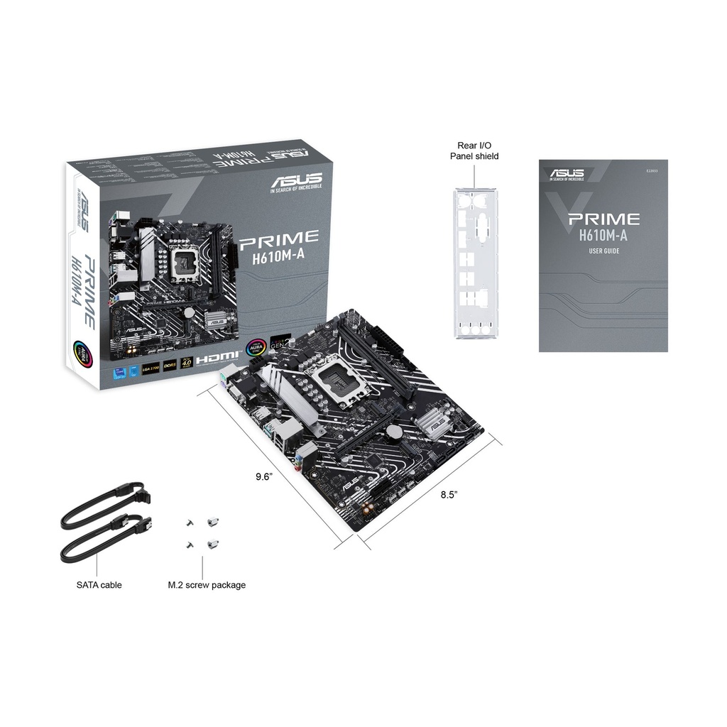 PLACA ASUS PRIME H610M-A-CSM INTEL1700 2DDR5 HDMI PCIE4.0 4SATA3 USB3.2 MATX