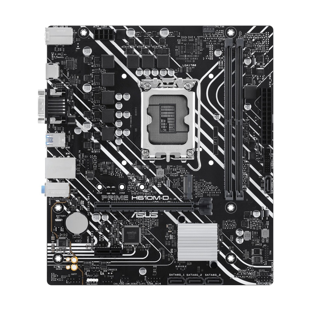 PLACA ASUS PRIME H610M-D INTEL1700 2DDR5 HDMI/VGA PCIE4.0 4SATA3 USB3.2 MATX