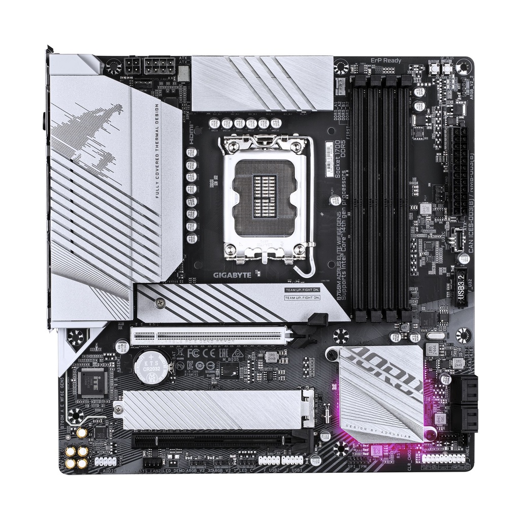 PLACA GIGABYTE B760M AORUS ELITE WIFI6E GEN5 INTEL1700 4DDR5 PCIE4.0 4SATA3 USB3.2 MATX