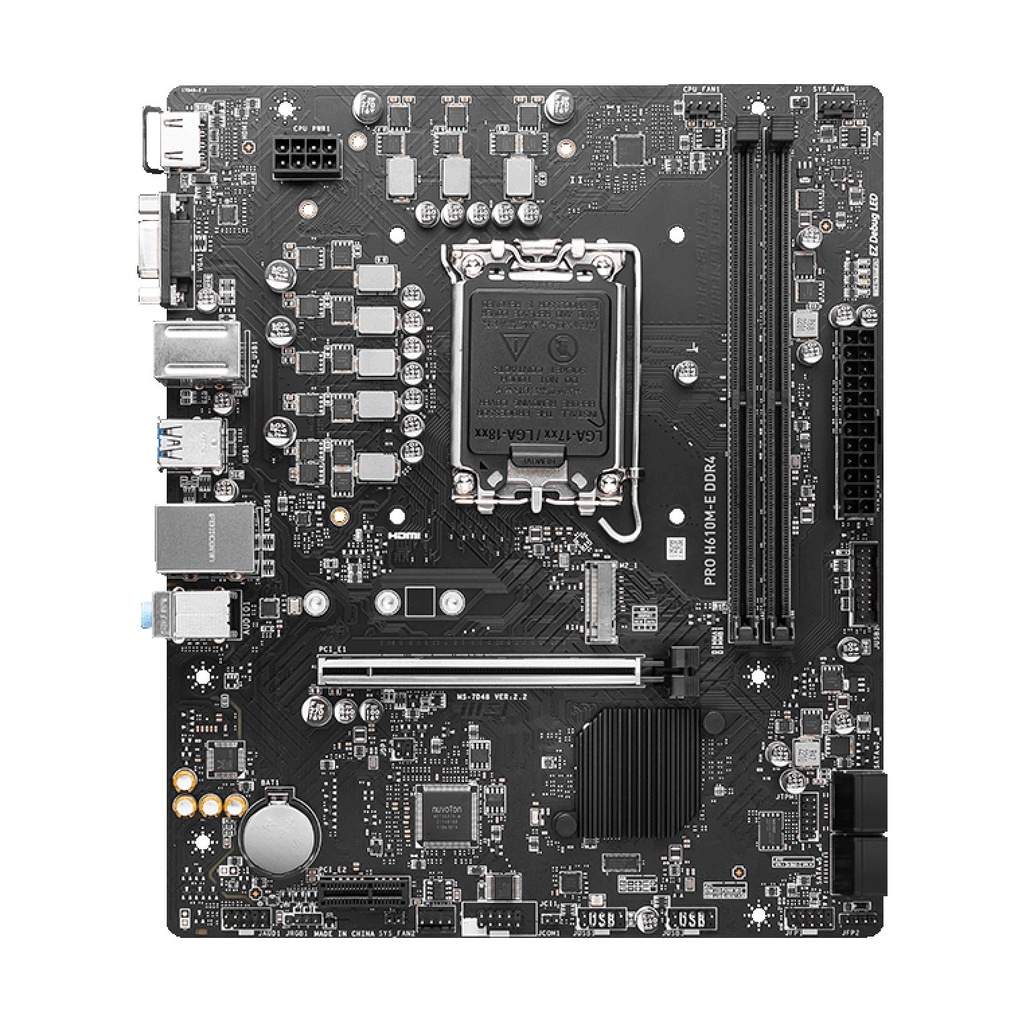 PLACA MSI PRO H610M-E D4 1700 2DDR4 HDMI 4SATA3 MATX