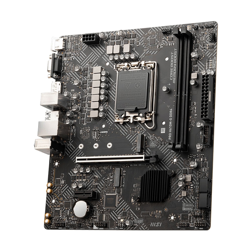 PLACA MSI PRO H610M-G INTEL1700 2DDR4 HDMI PCIE3.0 4SATA3 USB3.2 MATX