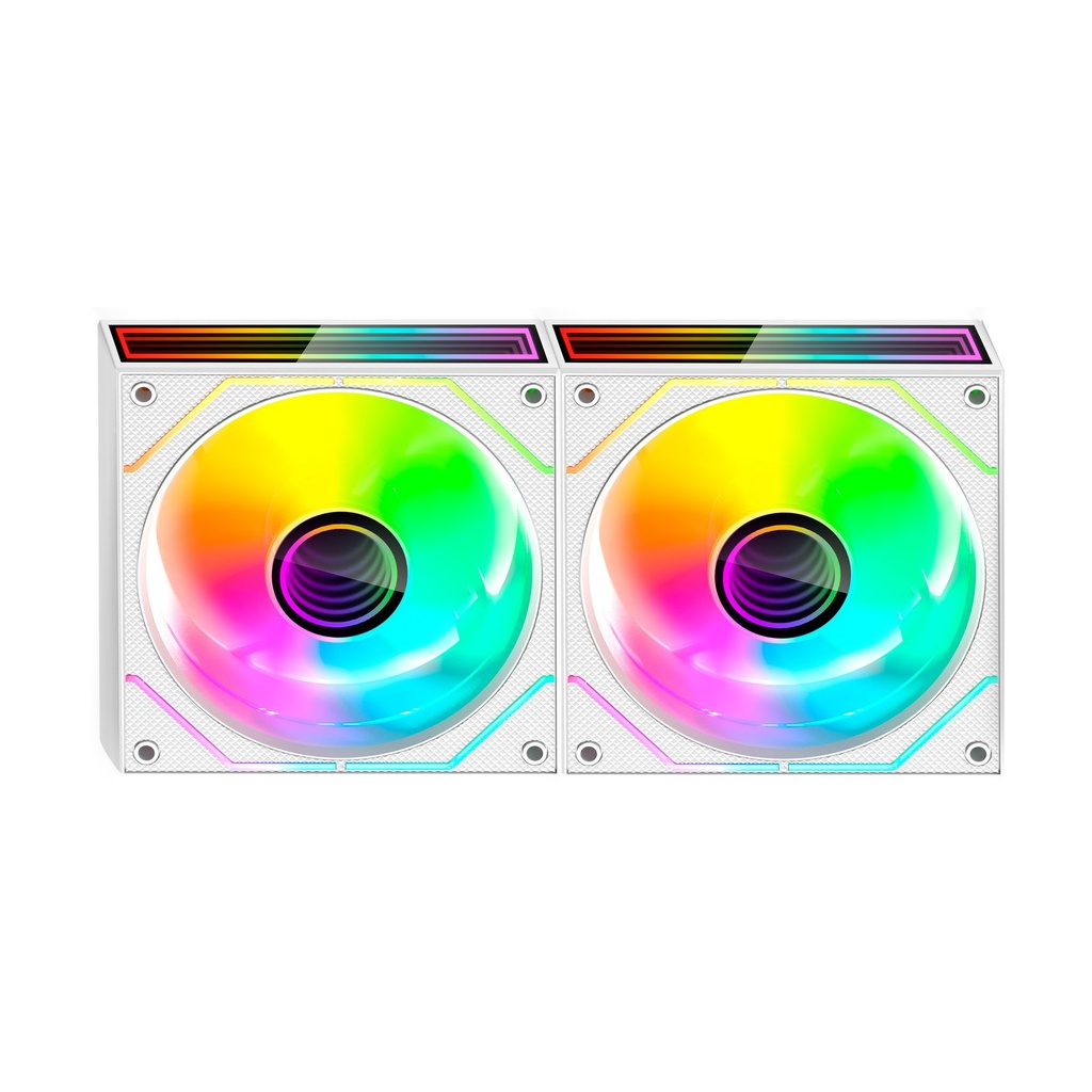 Pack 2 Ventiladores Mars Gaming MF-3DPROX2/ 12cm/ ARGB/ Blancos