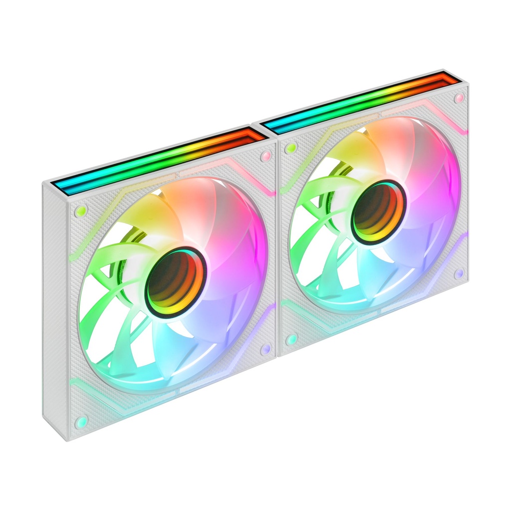 Pack 2 Ventiladores Mars Gaming MF-3DPROX2R/ 12cm/ ARGB/ Blancos