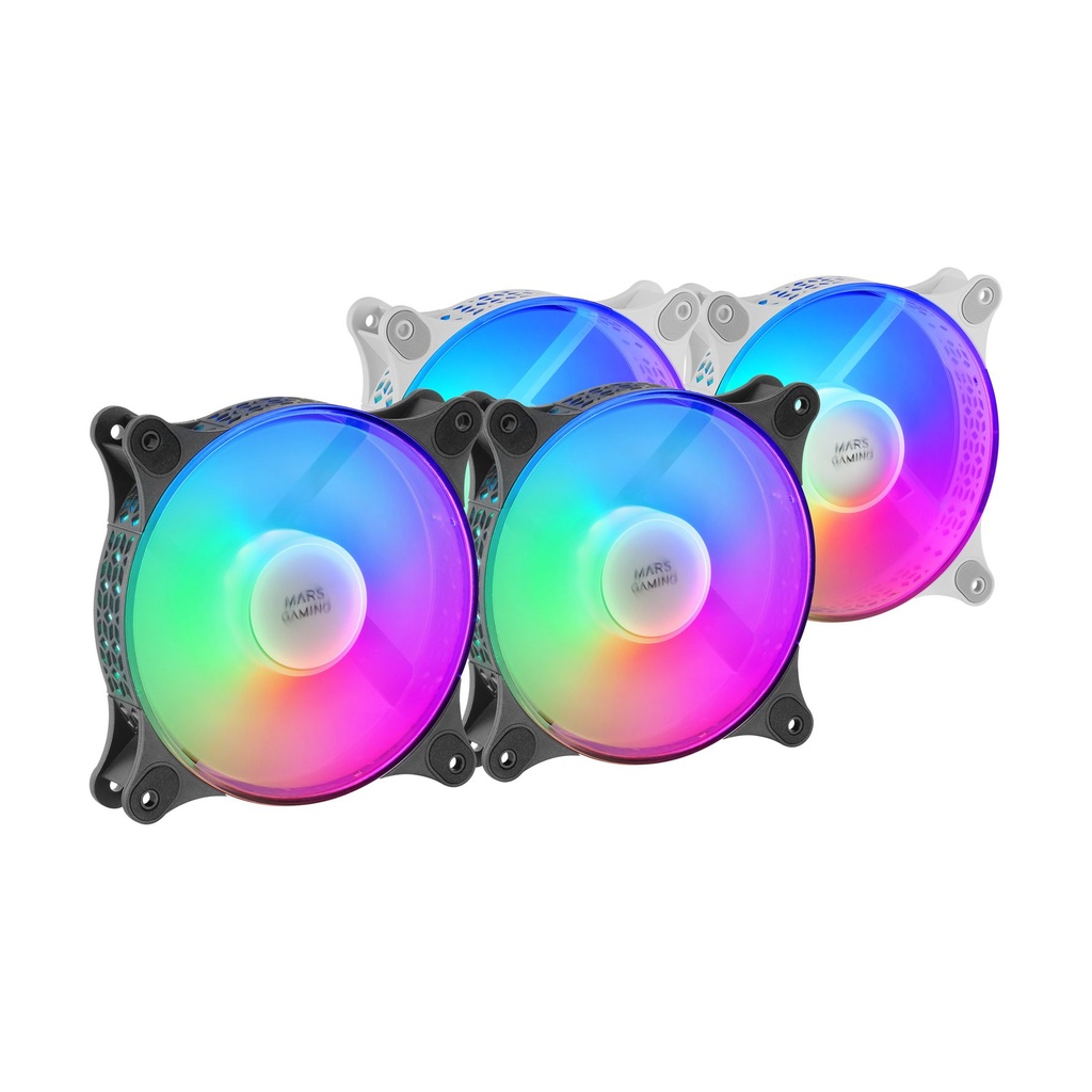 Pack 2 Ventiladores Mars Gaming MFDUO/ 12cm/ FRGB