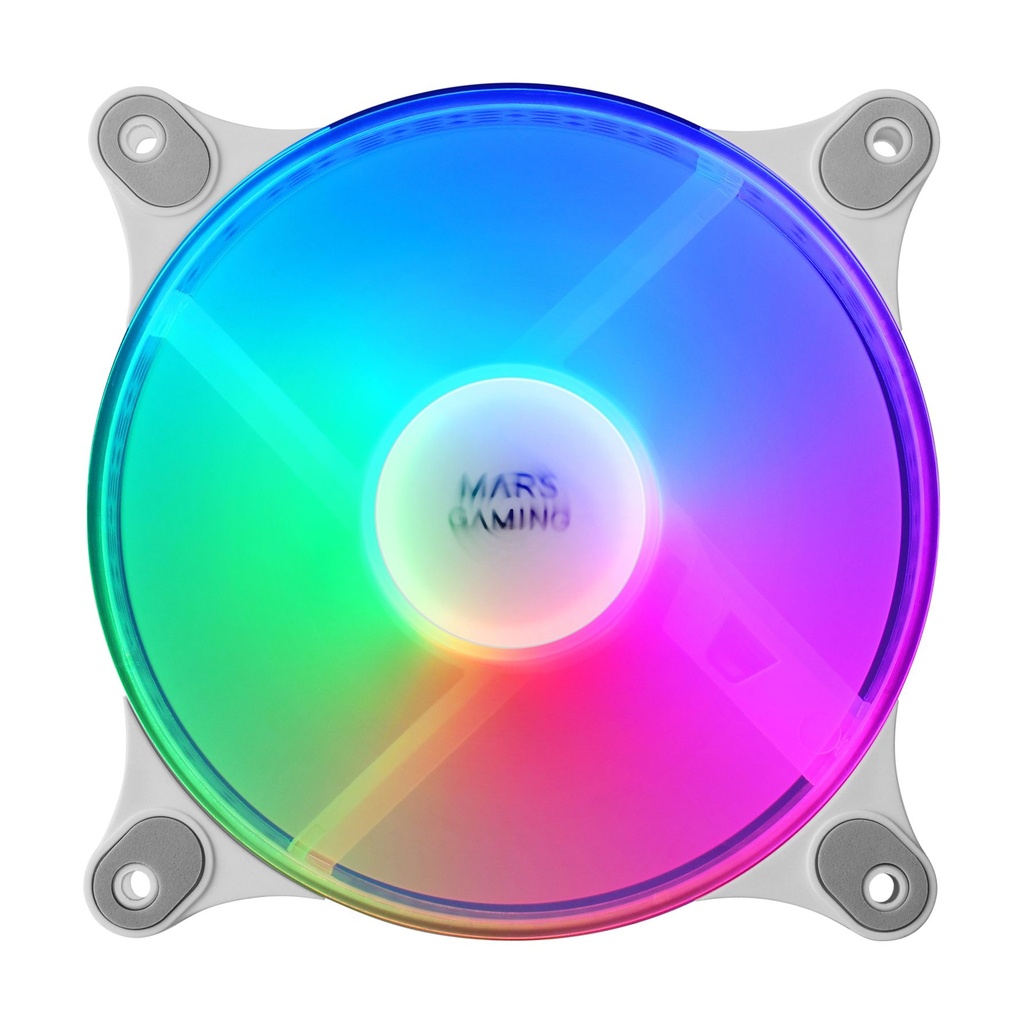 Pack 2 Ventiladores Mars Gaming MFDUOW/ 12cm/ FRGB/ Blancos