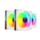 Pack 3 Ventiladores Mars Gaming MF-3DPROKIT/ 12cm + HUB + Mando a Distancia/ ARGB/ Blanco