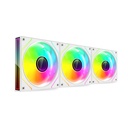 Pack 3 Ventiladores Mars Gaming MF-3DPROKIT/ 12cm + HUB + Mando a Distancia/ ARGB/ Blanco