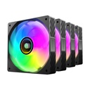 Pack 4 Ventiladores Mars Gaming MF-SI4KIT/ 12cm + HUB + Mando a Distancia/ ARGB