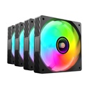 Pack 4 Ventiladores Mars Gaming MF-SI4KIT/ 12cm + HUB + Mando a Distancia/ ARGB