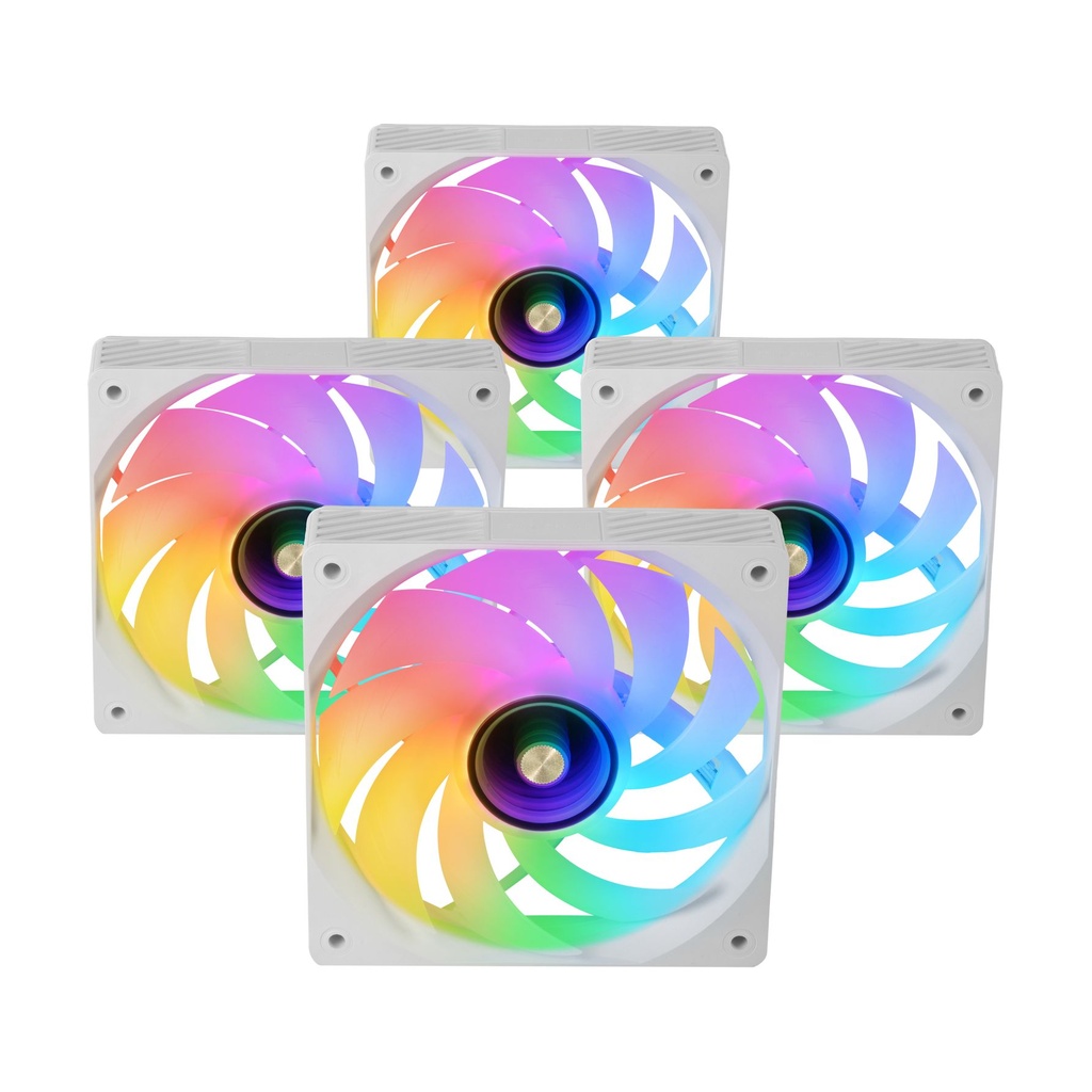 Pack 4 Ventiladores Mars Gaming MF-SI4KIT/ 12cm + HUB + Mando a Distancia/ ARGB/ Blancos