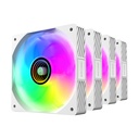 Pack 4 Ventiladores Mars Gaming MF-SI4KIT/ 12cm + HUB + Mando a Distancia/ ARGB/ Blancos