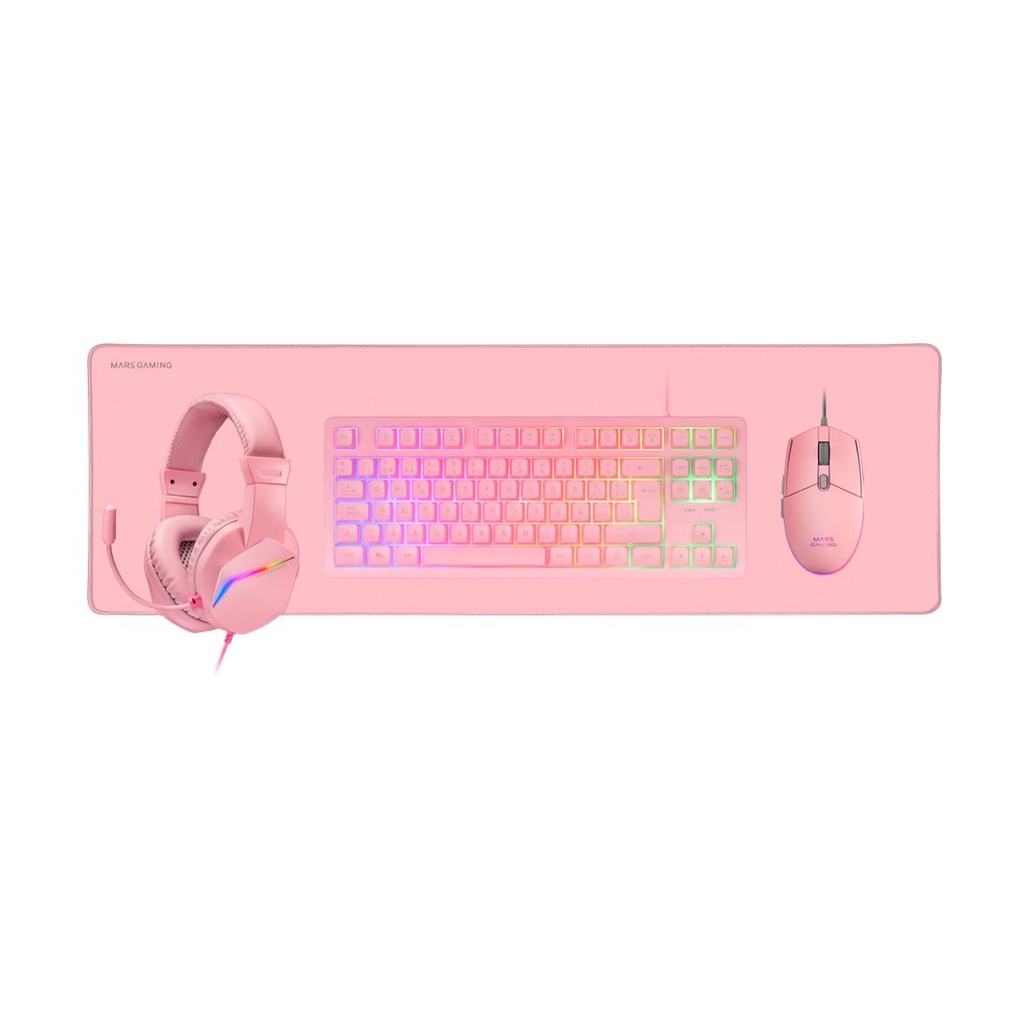 Mars Gaming MCP-RGB3P Gaming Pack/ RGB Keyboard + Optical Mouse + XXL Mouse Pad + Headphones