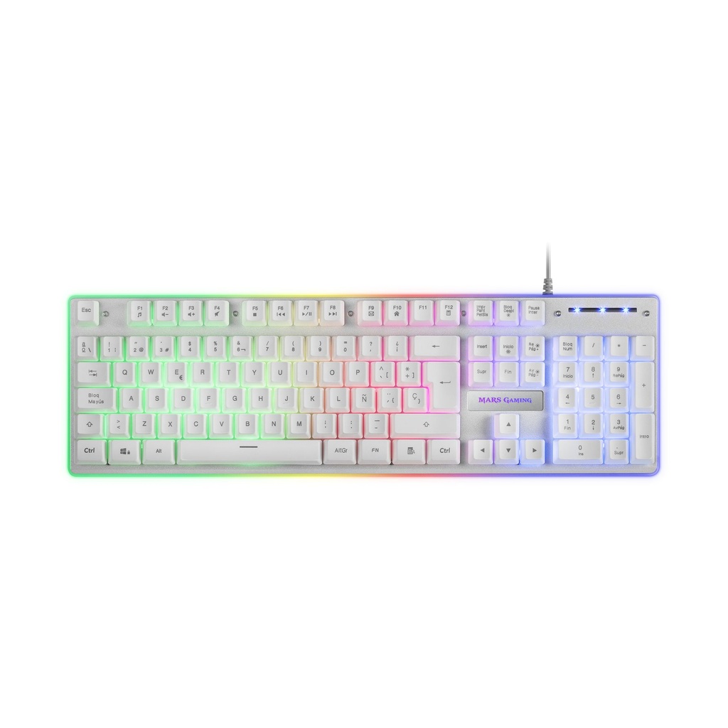 Mars Gaming MCPX Gaming Pack/ H-MECH Keyboard + Optical Mouse + Mouse Pad/ White