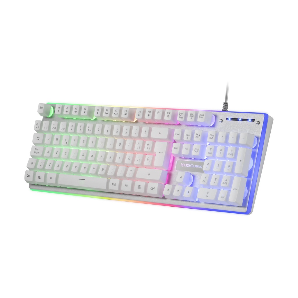 Mars Gaming MCPX Gaming Pack/ H-MECH Keyboard + Optical Mouse + Mouse Pad/ White