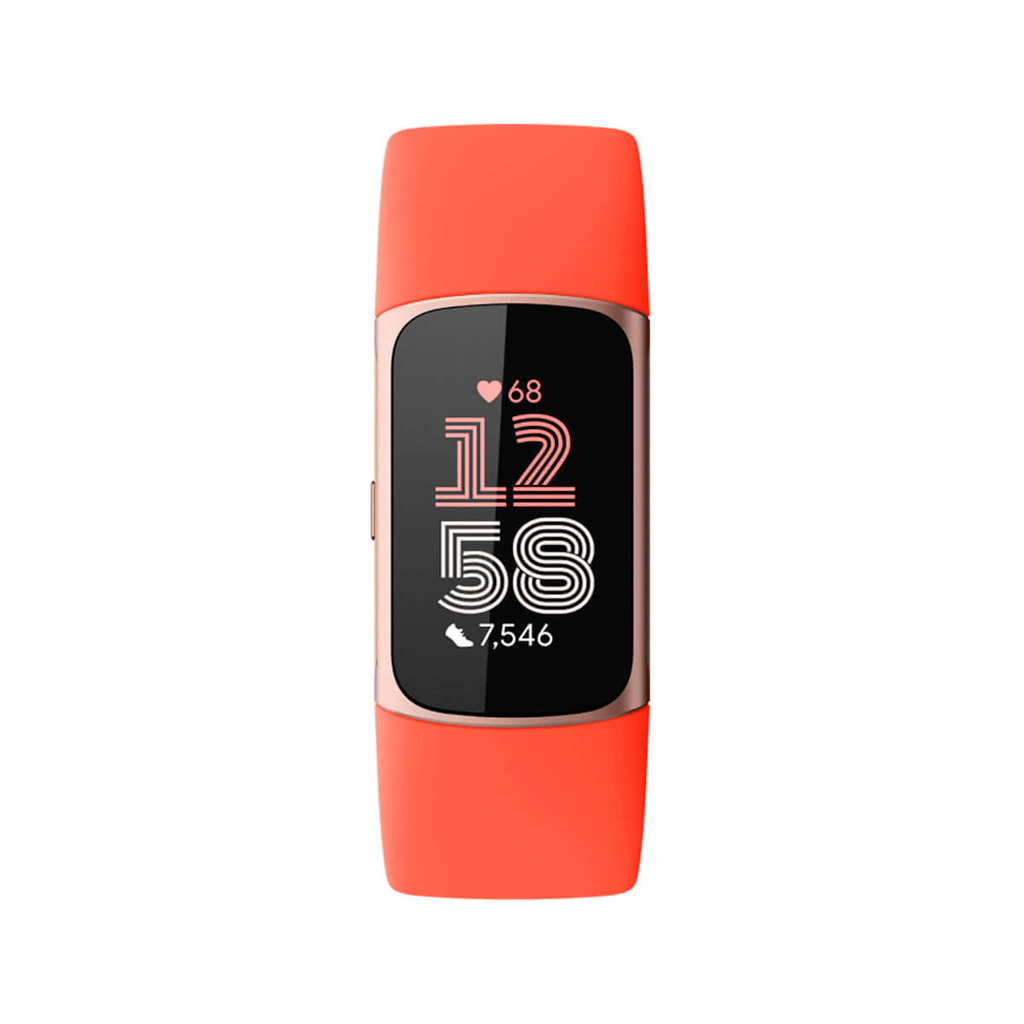 Fitbit Charge 6 Coral (Coral) y Cuerpo de Aluminio Oro Champagne