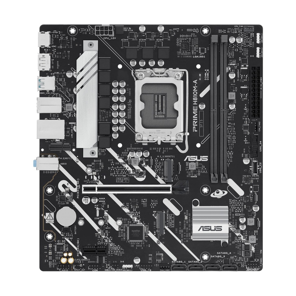 Placa Base Asus Prime H810M-A-CSM Socket 1851/ DDR5/ PCIe 4.0/ Micro ATX