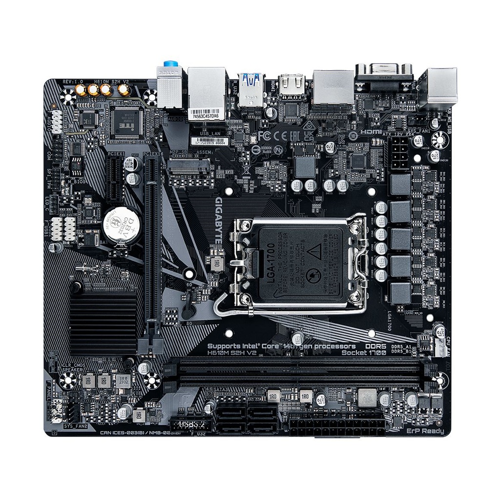 Placa Base Gigabyte H610M S2H V2 Socket 1700/ DDR5/ PCIe 4.0/ Micro ATX