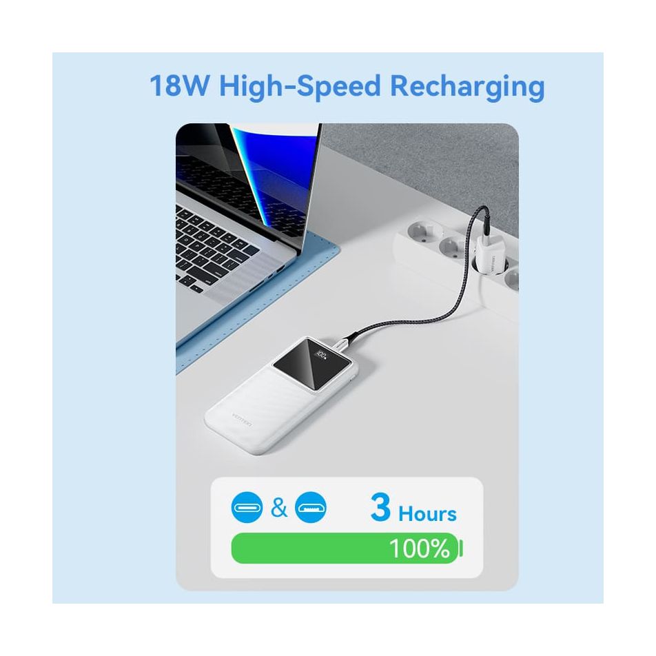Powerbank 10000mAh Vention FHKB0/ 22.5W/ Black