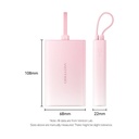 Powerbank 10000mAh Vention FHZP0/ 22.5W/ Rosa/ Incluye Cable USB Tipo-C y Lightning