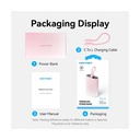Powerbank 10000mAh Vention FHZP0/ 22.5W/ Rosa/ Incluye Cable USB Tipo-C y Lightning