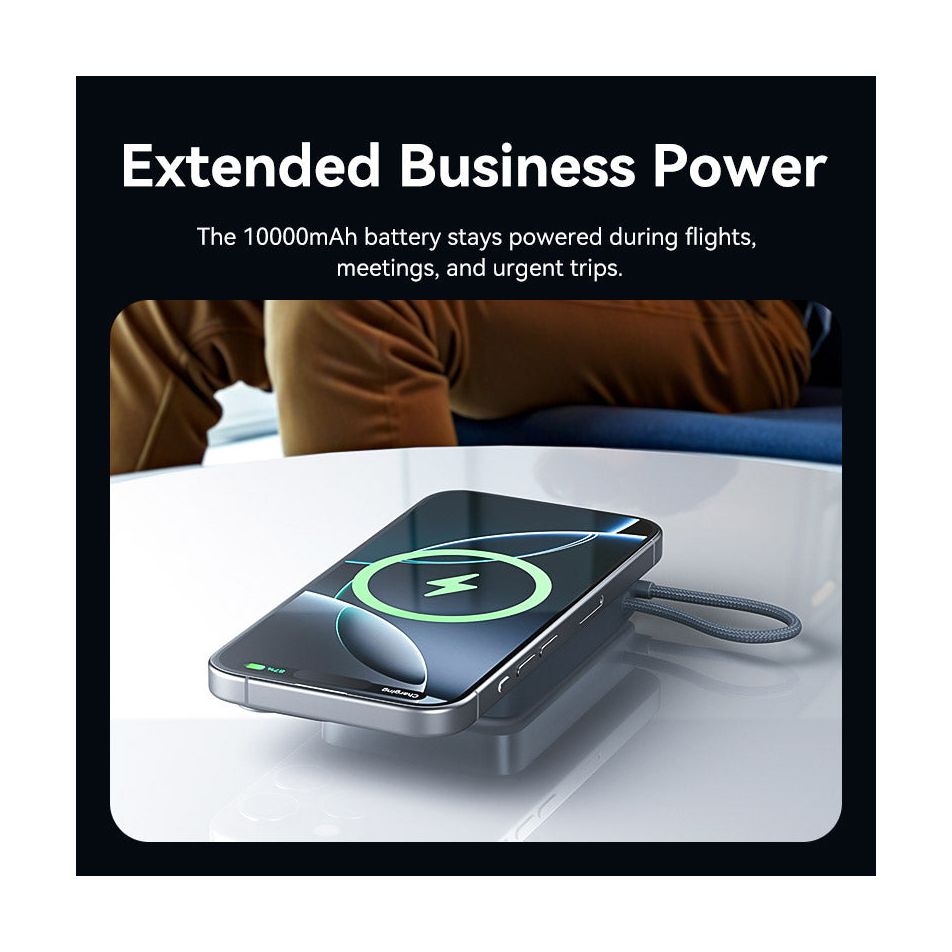 Powerbank 10000mAh Vention FKHH0/ 35W/ Wireless/ Gris/ Incluye Cable USB Tipo-C